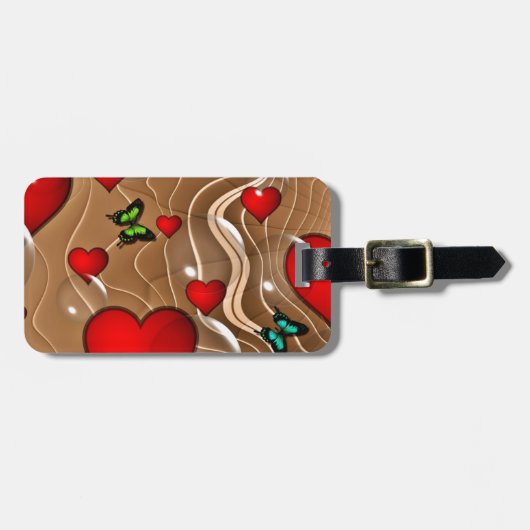 Schmetterling & Gold Gepäckanhänger (Vorderseite horizontal)