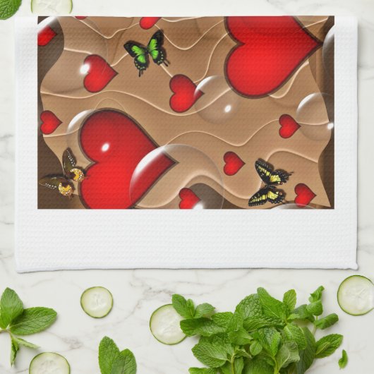 Schmetterling & Gold Handtuch (Gefaltet)