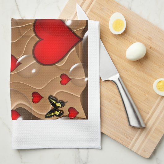 Schmetterling & Gold Handtuch (Viertel Falte)