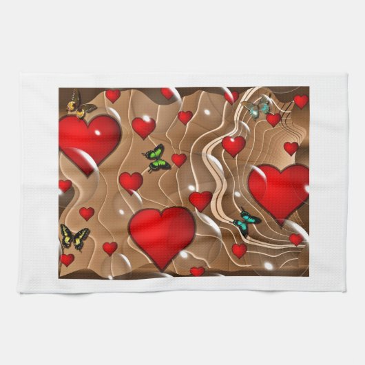 Schmetterling & Gold Handtuch (Horizontal)