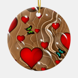 Schmetterling & Gold Keramik Ornament
