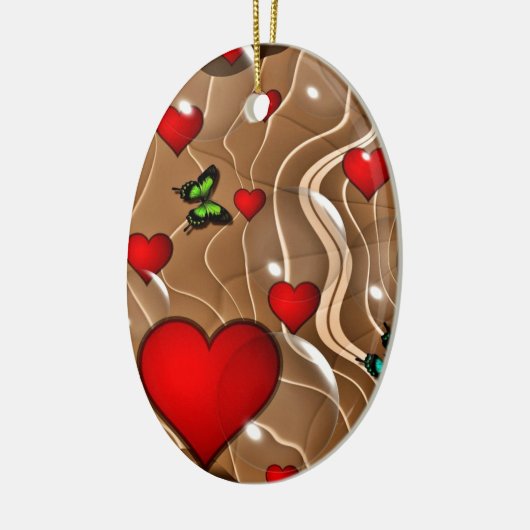 Schmetterling & Gold Keramikornament (Links)