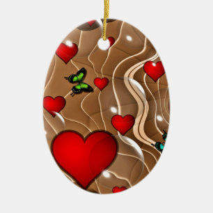 Schmetterling & Gold Keramikornament