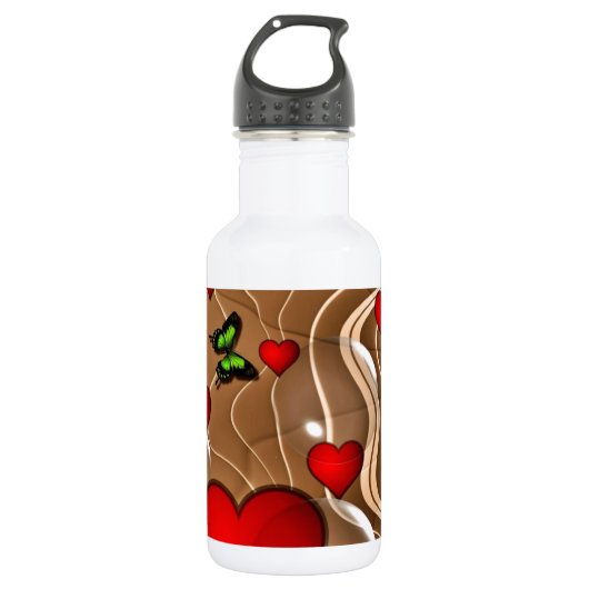 Schmetterling & Gold Trinkflasche (Vorderseite)