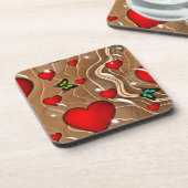 Schmetterling & Gold Untersetzer (Linke Seite)