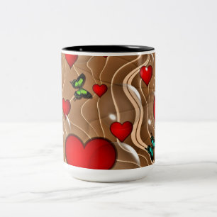 Schmetterling & Gold Zweifarbige Tasse