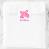 Schmetterling-Gratek-Pinks Gelb_Fun-Stickers Quadratischer Aufkleber (Tasche)