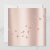 Schmetterling Grau Orientalischer Rose Pinienrosa Einladung (Rückseite)