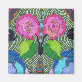 Schmetterling - Große Rose Magnet (Vorne)