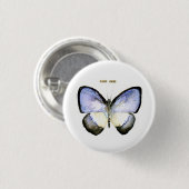 Schmetterling: Grün-Mit einem Band versehenes Blau Button (Vorne & Hinten)