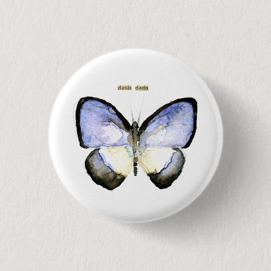 Schmetterling: Grün-Mit einem Band versehenes Blau Button (Vorderseite)