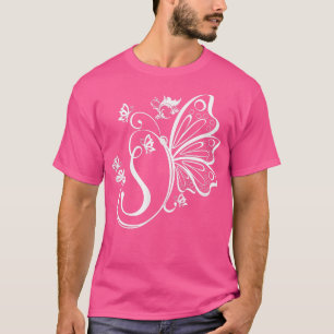Schmetterling Grunge Fairycore Ästhetik Buchstabe  T-Shirt