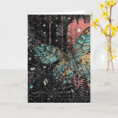 Schmetterling Grunge, Geburtstag Karte (Gelbe Blume)