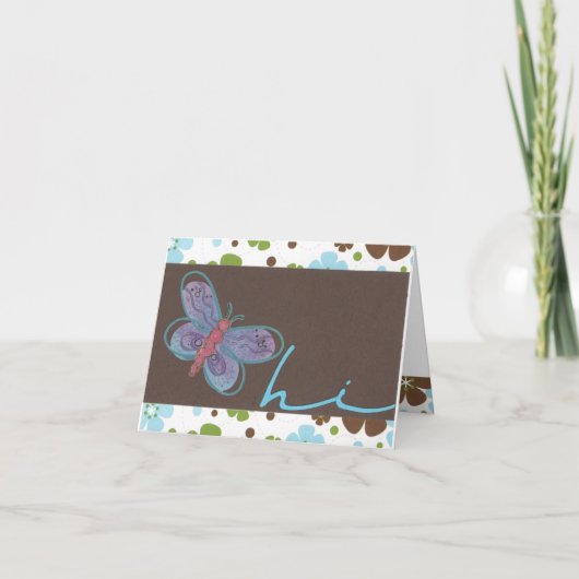 Schmetterling hallo Notecard Karte (Vorderseite)