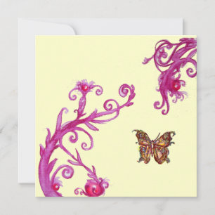 SCHMETTERLING, hellrosa weiß Einladung