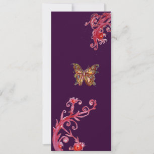 SCHMETTERLING, hellrot violett Einladung