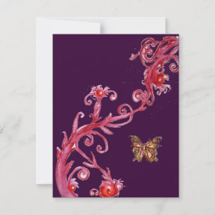 SCHMETTERLING, hellrotes Licht orange Einladung