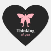 Schmetterling Herz-Aufkleber (Vorderseite)