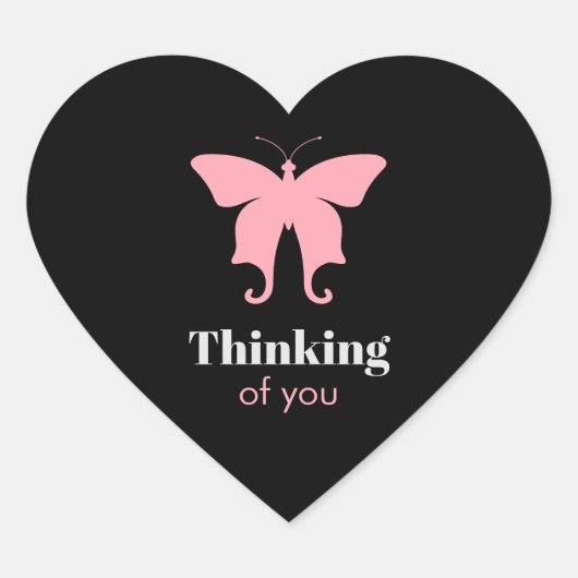 Schmetterling Herz-Aufkleber (Vorderseite)