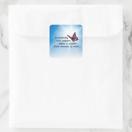 Schmetterling, Himmelsbesucher Quadratischer Aufkleber (Tasche)