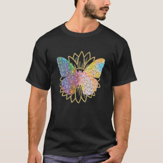 Schmetterling Hippie Sonnenblume Friedenszeichen S T-Shirt