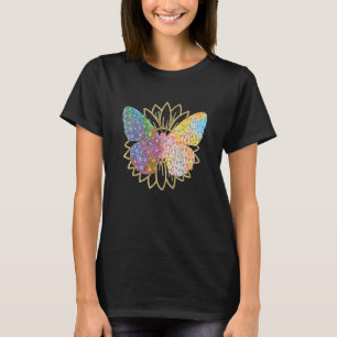 Schmetterling Hippie Sonnenblume Friedenszeichen S T-Shirt