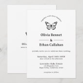 Schmetterling Hochzeitseinladung Einladung (Vorne/Hinten)