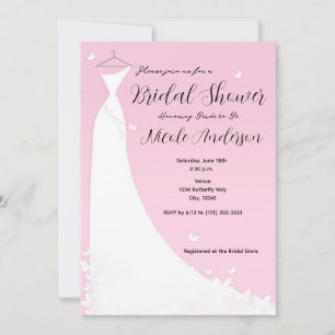 Schmetterling Hochzeitskleid Brautparty Einladung