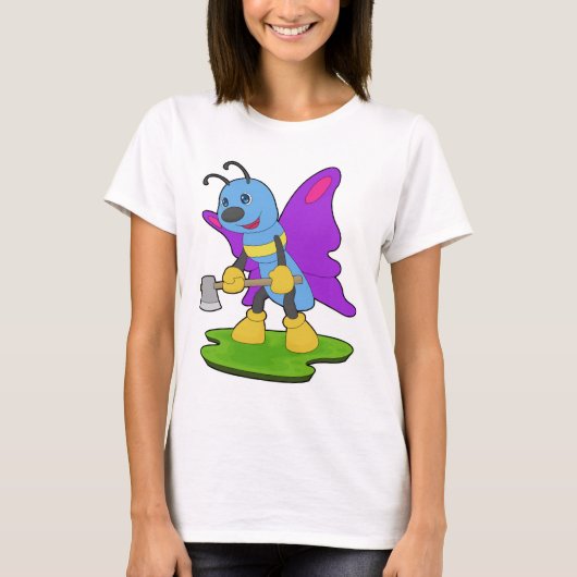 Schmetterling Holzfälleraxt Wald T-Shirt (Vorderseite)