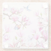 Schmetterling & Hummingbird in Magnolia Untersetze Glasuntersetzer (Rückseite)