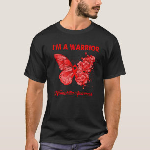 Schmetterling I bin ein Krieger-Hämophilie-Bewusst T-Shirt