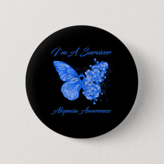 Schmetterling Ich bin ein Überlebender Alopecia-Be Button