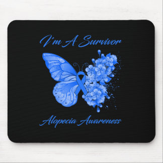 Schmetterling Ich bin ein Überlebender Alopecia-Be Mousepad