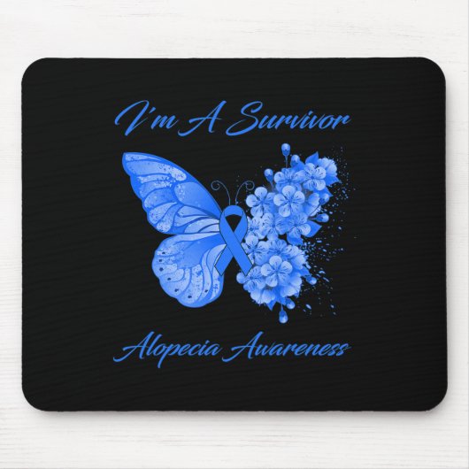Schmetterling Ich bin ein Überlebender Alopecia-Be Mousepad (Vorne)