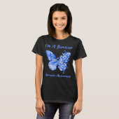 Schmetterling Ich bin ein Überlebender Apraxie-Bew T-Shirt (Vorne ganz)