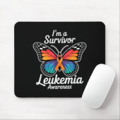 Schmetterling ich bin ein Überlebender Leukämie-Be Mousepad (Mit Mouse)
