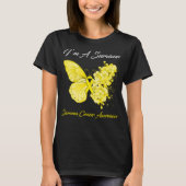Schmetterling Ich bin ein Überlebender Sarcoma Kre T-Shirt (Vorderseite)