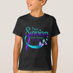 Schmetterling Ich bin ein Überlebender Suizidpräve T-Shirt