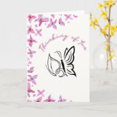 Schmetterling "Ich denke an Dich" Karte (Gelbe Blume)