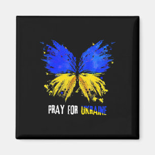 Schmetterling Ich stehe mit der Ukraine bete für d Magnet
