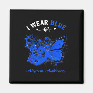 Schmetterling Ich trage Blau für Alopezie Magnet