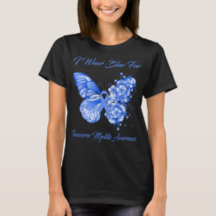 Schmetterling ich trage Blau für die transversale T-Shirt