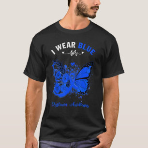 Schmetterling Ich trage Blau für Dystonie Bewussts T-Shirt
