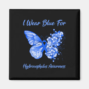 Schmetterling Ich trage Blau für Hydrocephalus Sen Magnet
