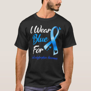 Schmetterling Ich trage Blau für Leukodystrophie-B T-Shirt