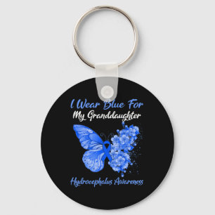 Schmetterling Ich trage Blau für meine Enkeltochte Schlüsselanhänger