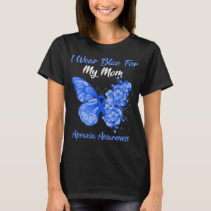 Schmetterling Ich trage Blau für meine Mama Apraxi T-Shirt