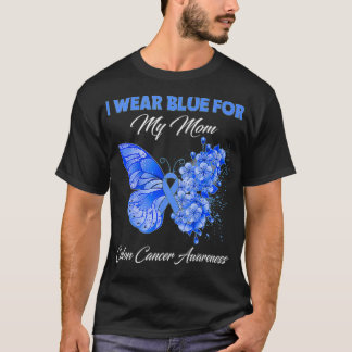 Schmetterling Ich trage Blau für meine Mama Colon  T-Shirt