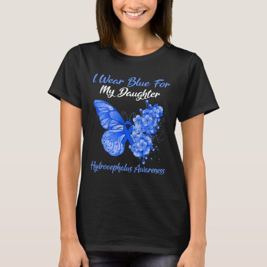 Schmetterling ich trage Blau für meine Tochter Hyd T-Shirt (Vorderseite)