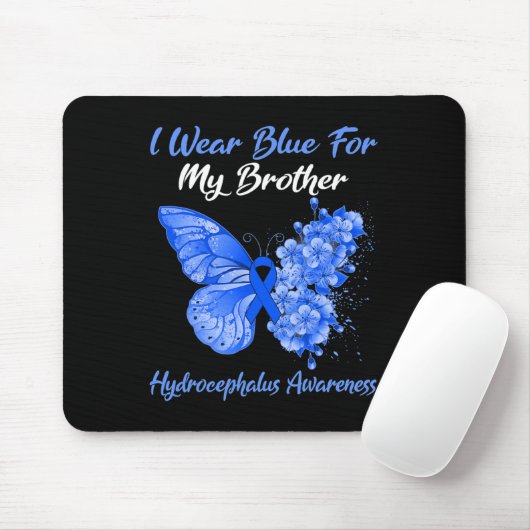 Schmetterling Ich trage Blau für meinen Bruder Hyd Mousepad (Mit Mouse)